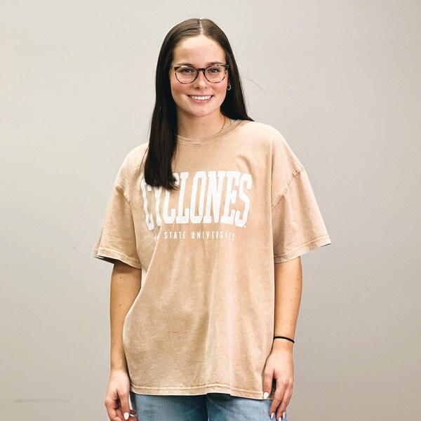 Chicka-d Women's Cyclones Tan Oversized T-shirt